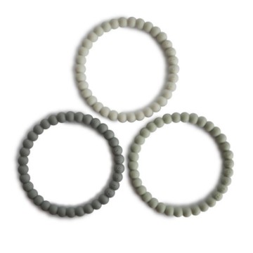 Mushie Bijtring Pearl [ Green Tea/Cool Gray/Sea Salt ]