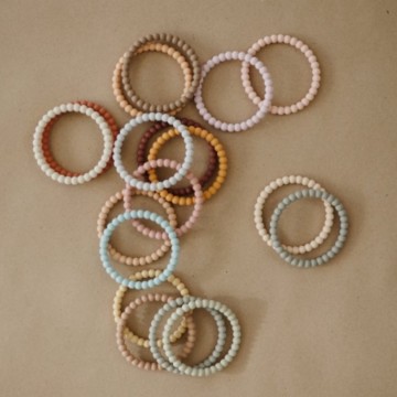 Mushie Bijtring Pearl [ Lilac/Cyan/Soft Peach ]