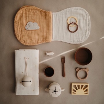 Mushie Spuugdoeken Fall Yellow/Fog