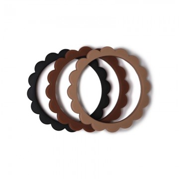 Mushie Bijtring Flower [ Black, Natural, Caramel ]