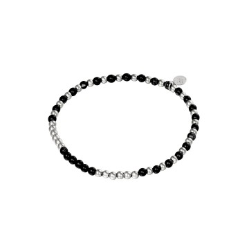 Armband Beads [ Zilver & Zwart ]
