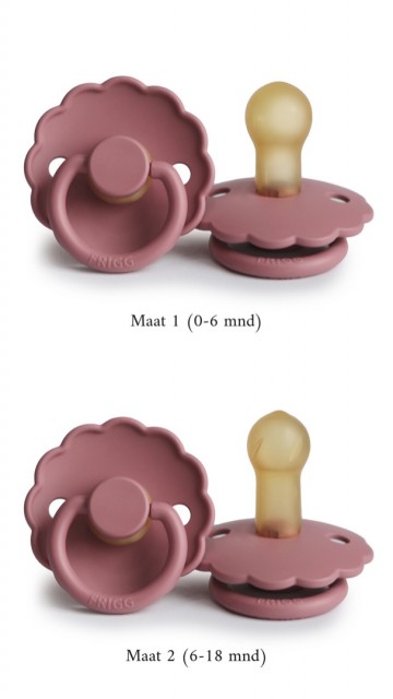 FRIGG Fopspeen Daisy [ Dusty Rose ] Natuurlijk Rubber