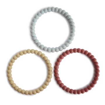 Mushie Bijtring Pearl [ Mellow/Terracotta/Periwinkle ]