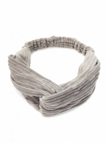 Haarband Rib Lichtgrijs