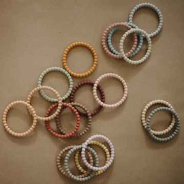Mushie Bijtring Pearl [ Berry/Marigold/Khaki ]