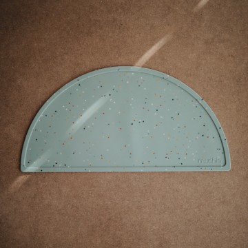 Mushie Placemat [ Confetti Cambridge Blue ]