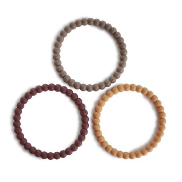 Mushie Bijtring Pearl [ Berry/Marigold/Khaki ]