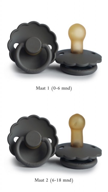 FRIGG Fopspeen Daisy [ Graphite ] Natuurlijk Rubber