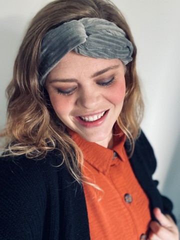 Haarband Rib Lichtgrijs