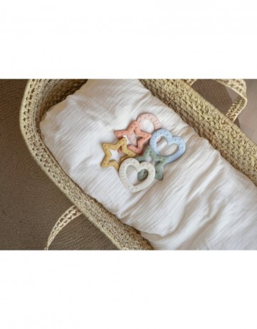 Bibs bijtring hart  baby blue  2