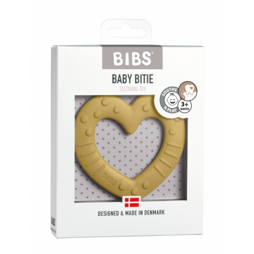 BIBS Bijtring Hart [ Mosterdgeel ]