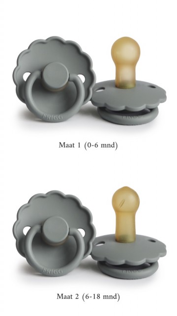 FRIGG Fopspeen Daisy [ French Gray ] Natuurlijk Rubber