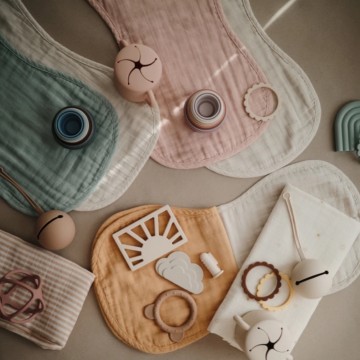 Mushie Spuugdoeken Blush/Fog