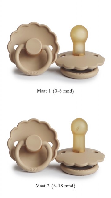 FRIGG Fopspeen Daisy [ Croissant ] Natuurlijk Rubber