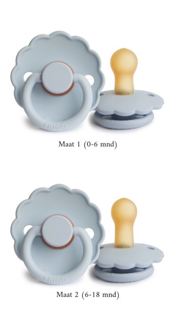 Frigg fopspeen daisy bloom  powder blue  natuurlijk rubber 1