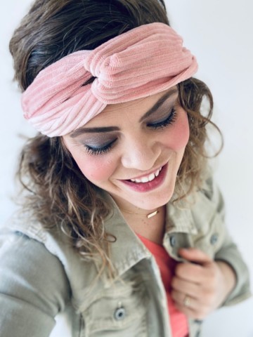 Haarband rib  roze