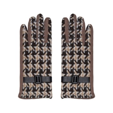Handschoenen  donkerbruin  beige 1