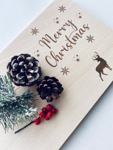 Houten snij   borrelplank  kerst  10
