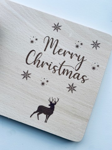 Houten snij   borrelplank  kerst  14
