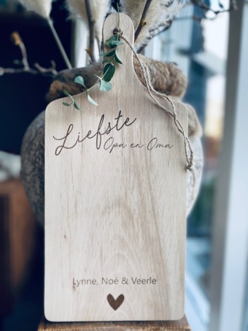 Houten snij borrelplank  liefste opa  oma  4