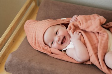 Jollein badcape wrinkled  rosewood  6