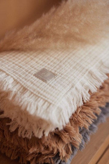 Jollein ledikantdeken muslin fringe  1