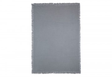 Jollein ledikantdeken muslin fringe  storm grey  1