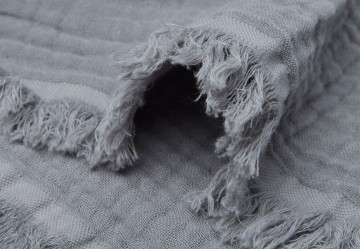 Jollein ledikantdeken muslin fringe  storm grey  4