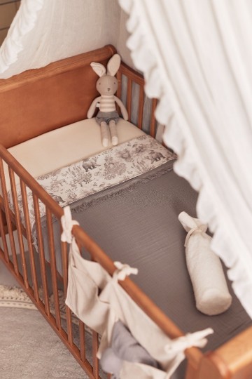 Jollein ledikantdeken muslin fringe 13