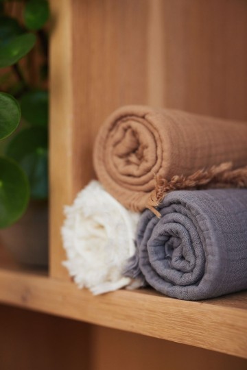 Jollein ledikantdeken muslin fringe 5 0