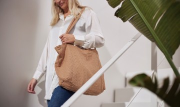 Jollein shopper embroidery  biscuit