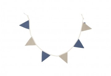 Jollein vlaggenlijn  jeansblue  olive green