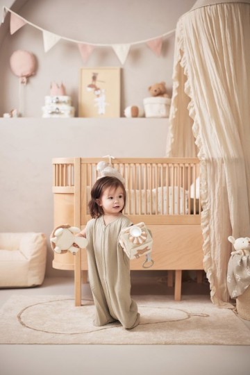 Jollein vlaggenlijn  wild rose  ivory  3