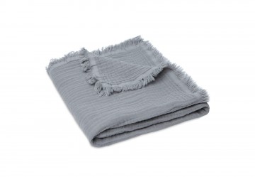 Jollein wiegdeken muslin fringe  storm grey  15