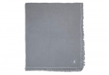 Jollein wiegdeken muslin fringe  storm grey  5