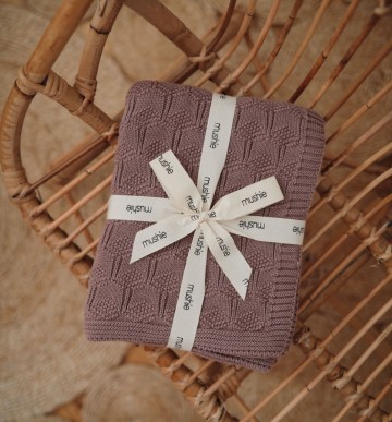 Mushie deken honeycomb  desert rose  4