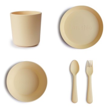 Mushie dinner set  pale daffodil  8