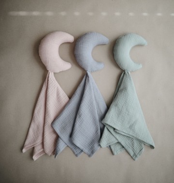 Mushie knuffeldoekje moon  roman green 1