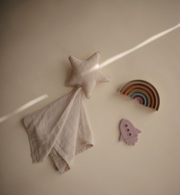 Mushie knuffeldoekje star  fog 4