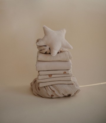 Mushie knuffeldoekje star  fog 5